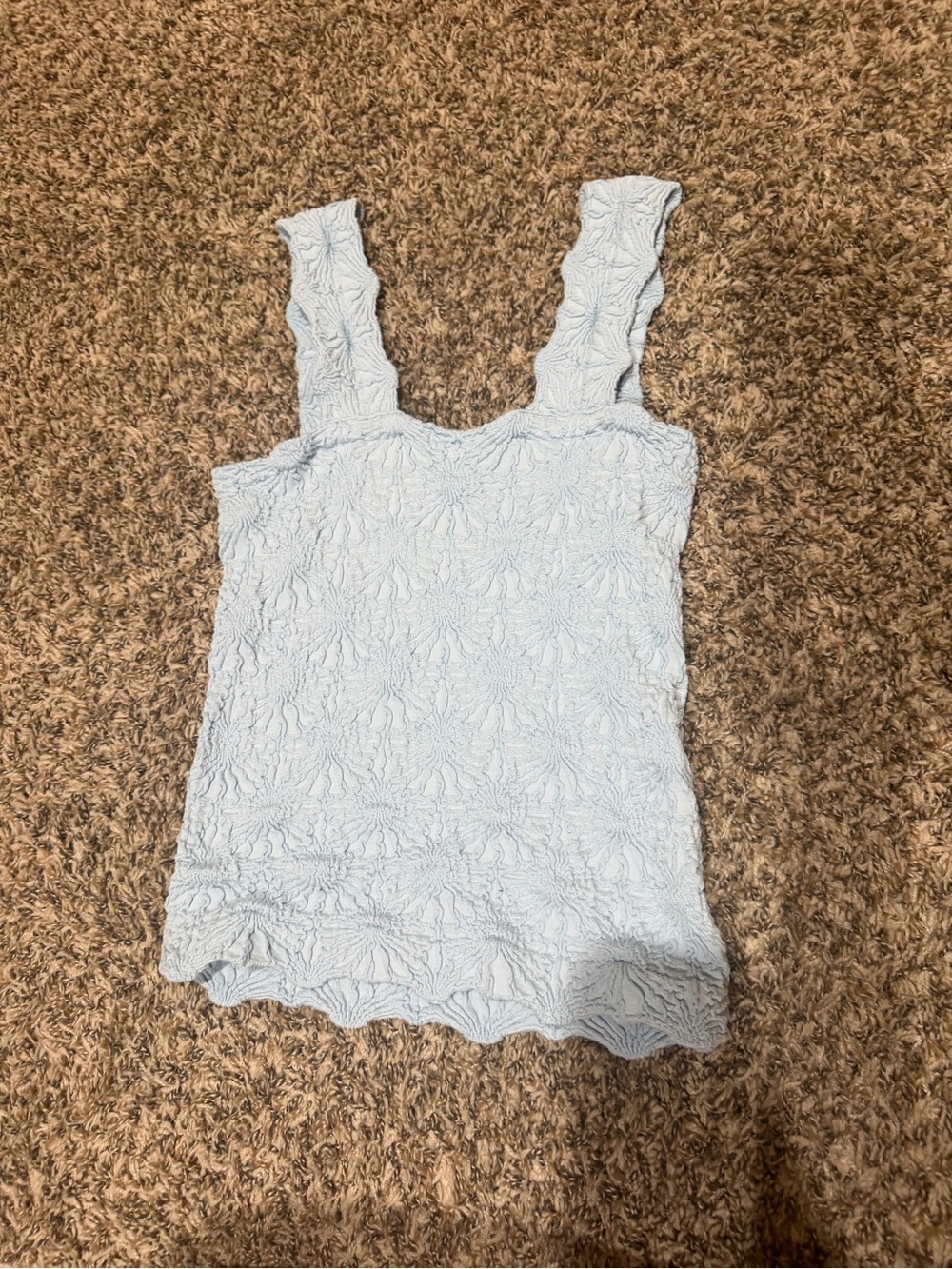 Altar'd State Pale Blue Textured Square Neck Tank